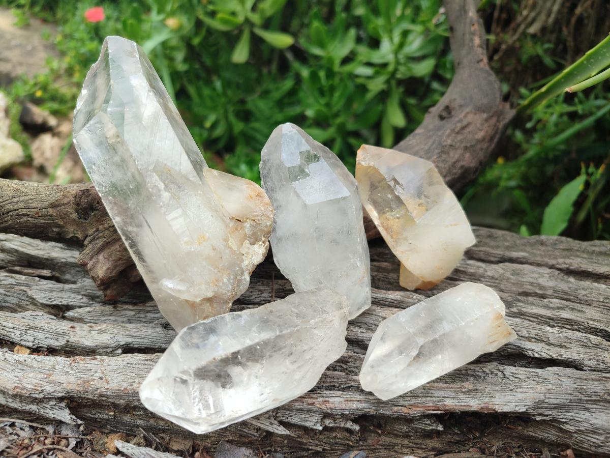 Natural Malagasy Quartz Single Crystals x 14 From Madagascar