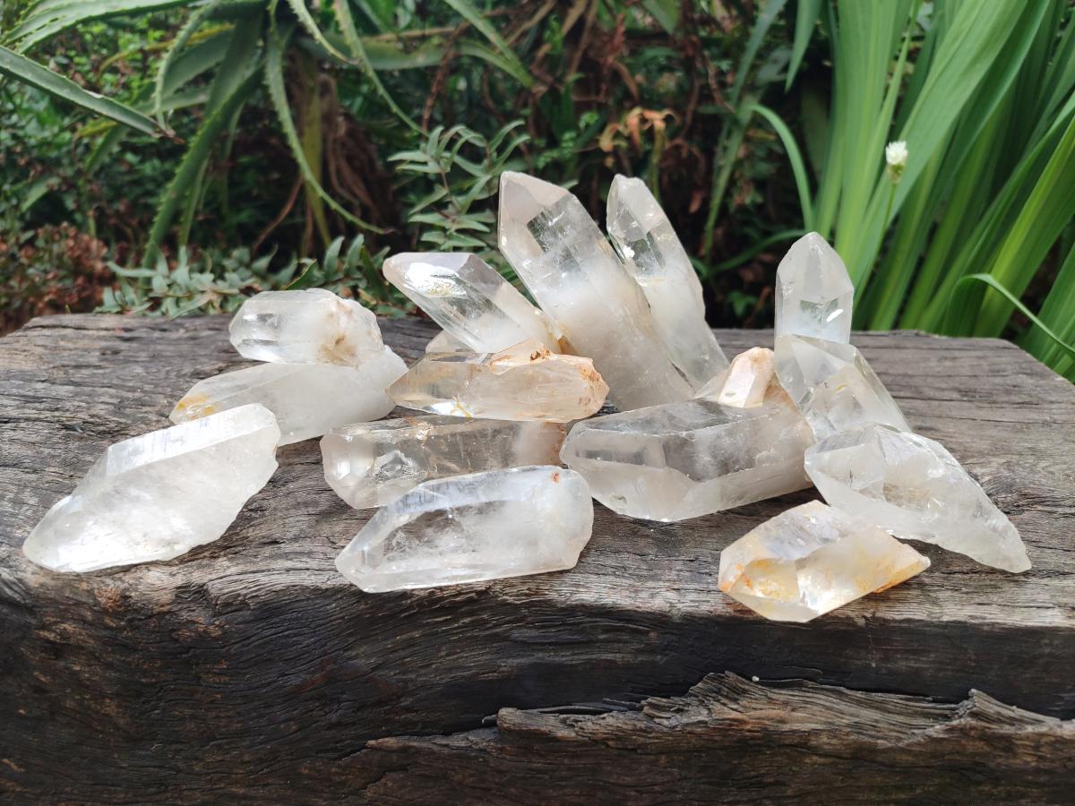 Natural Malagasy Quartz Single Crystals x 14 From Madagascar
