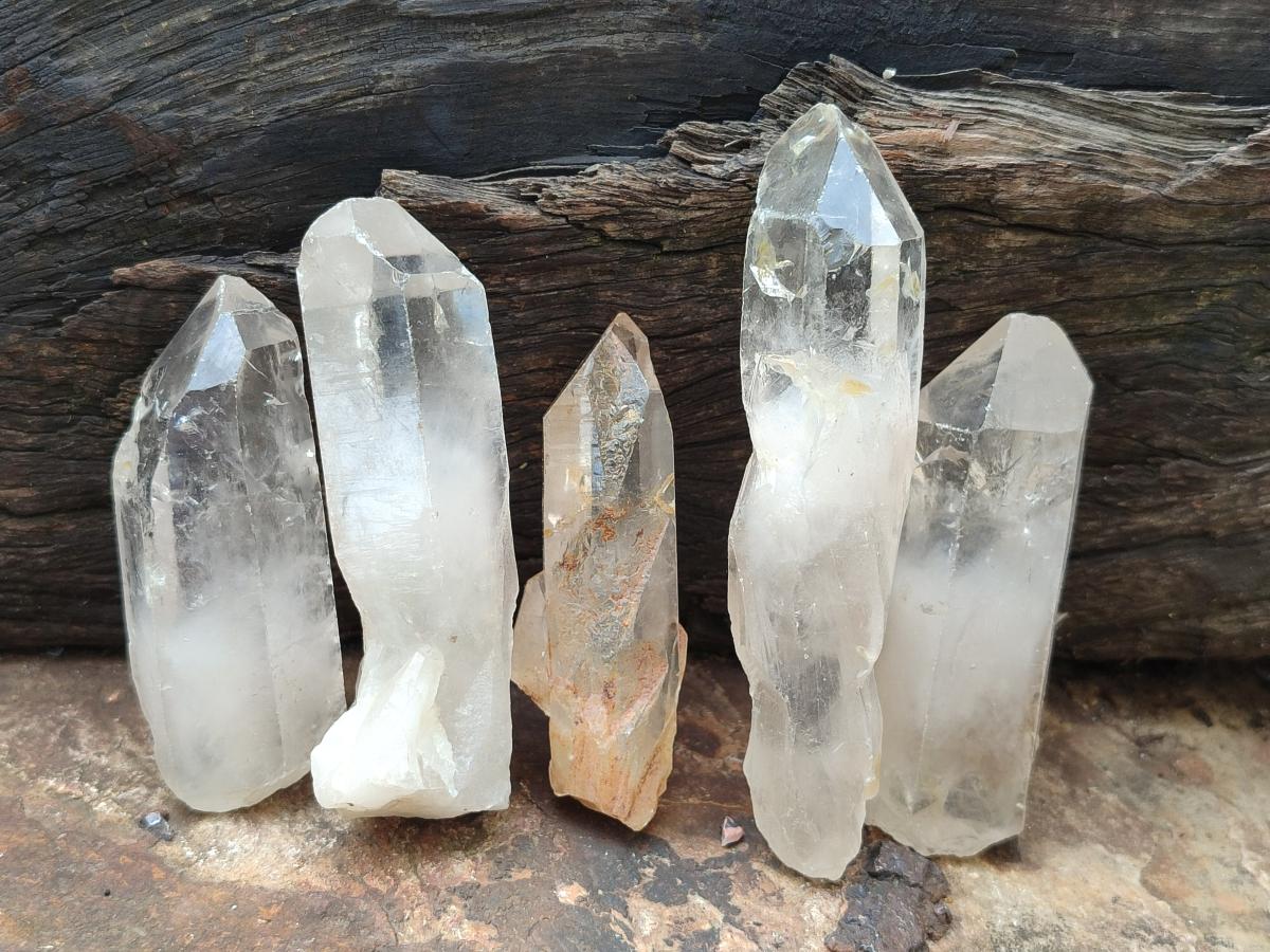 Natural Malagasy Quartz Single Crystals x 14 From Madagascar