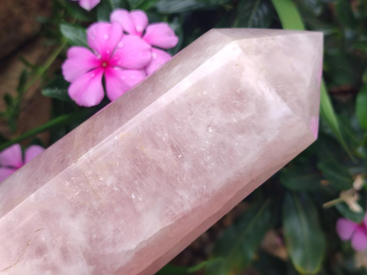 Polished Large Gemmy Rose Quartz Tower x 1 From Madagascar