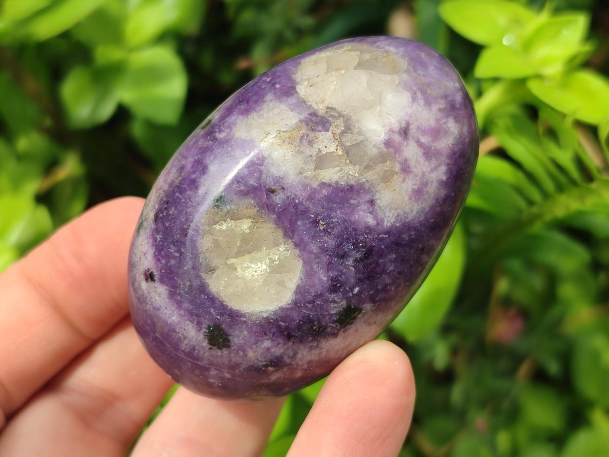 Polished Lepidolite Large Galets x 12 From Zimbabwe