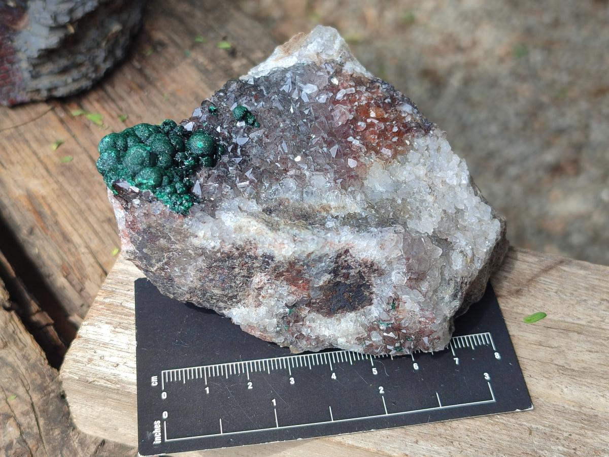 Natural Silky Ball Malachite Specimens with Drusy Quartz on Dolomite Matrix x 3 From Mindingi Mine, Kambove, Congo
