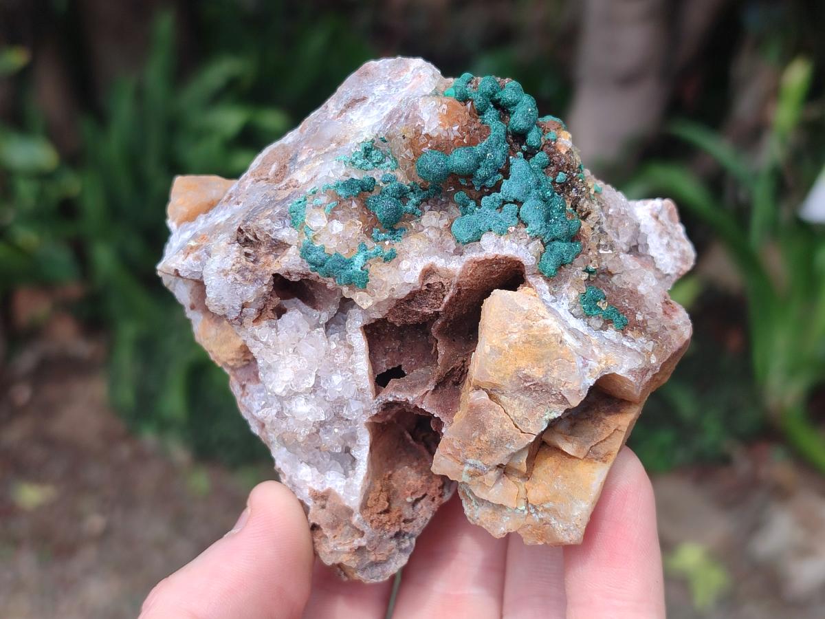Natural Silky Ball Malachite Specimens with Drusy Quartz on Dolomite Matrix x 3 From Mindingi Mine, Kambove, Congo