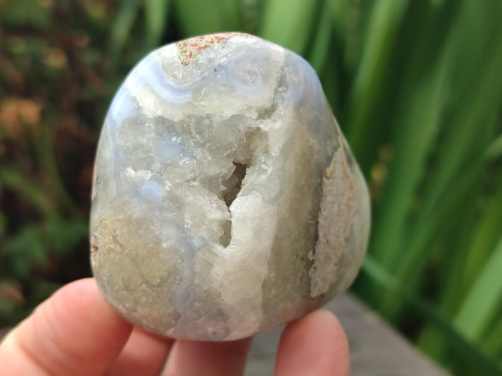 Polished and Natural Blue Lace Agate Free Forms x 7 From Nsanje, Malawi
