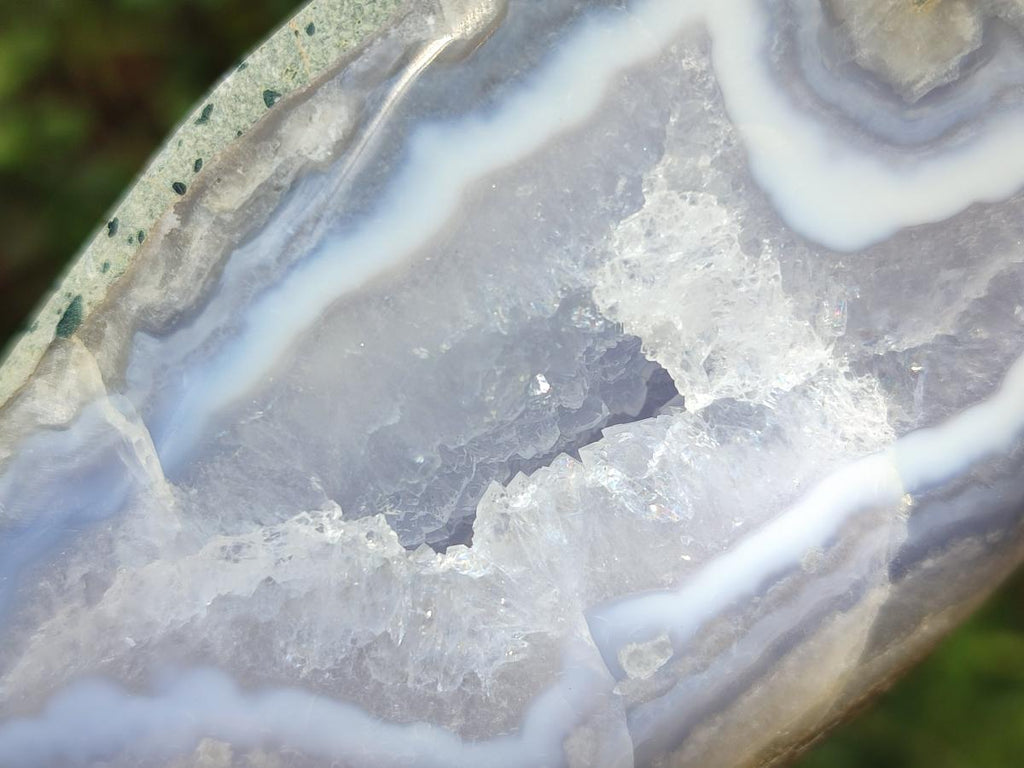 Polished and Natural Blue Lace Agate Free Forms x 7 From Nsanje, Malawi