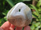 Polished and Natural Blue Lace Agate Free Forms x 7 From Nsanje, Malawi
