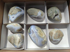 Polished and Natural Blue Lace Agate Free Forms x 7 From Nsanje, Malawi