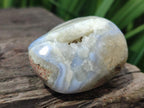 Polished and Natural Blue Lace Agate Free Forms x 7 From Nsanje, Malawi