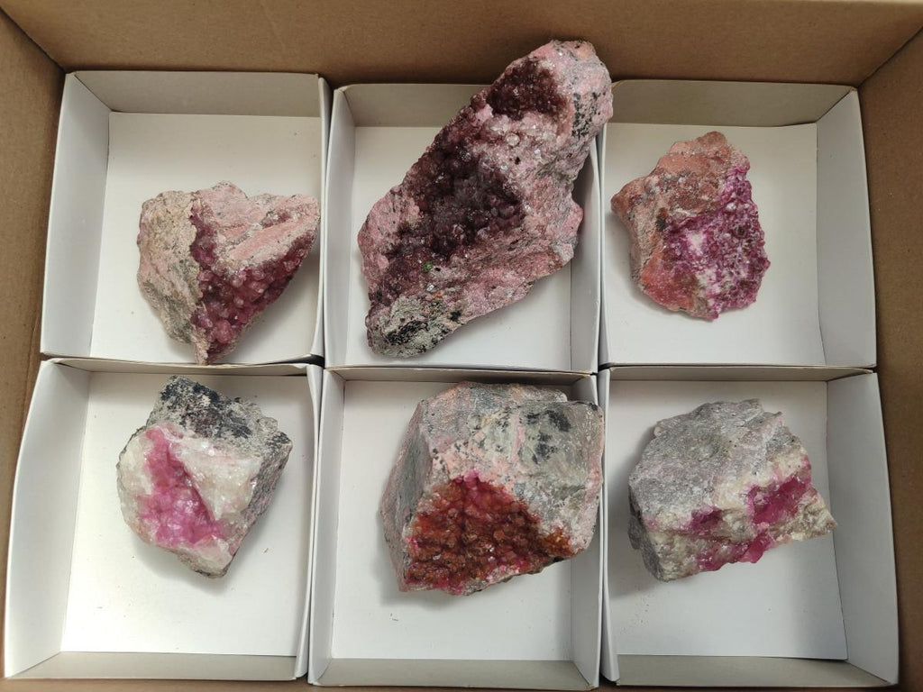 Natural Spherocobaltite Specimens x 6 From Mashamba West Mine, Congo