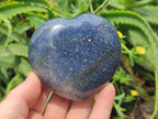 Polished Lazulite Hearts x 6 From Madagascar