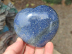 Polished Lazulite Hearts x 6 From Madagascar