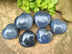 Polished Lazulite Hearts x 6 From Madagascar