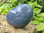 Polished Lazulite Hearts x 6 From Madagascar