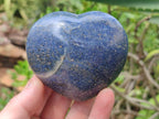 Polished Lazulite Hearts x 6 From Madagascar