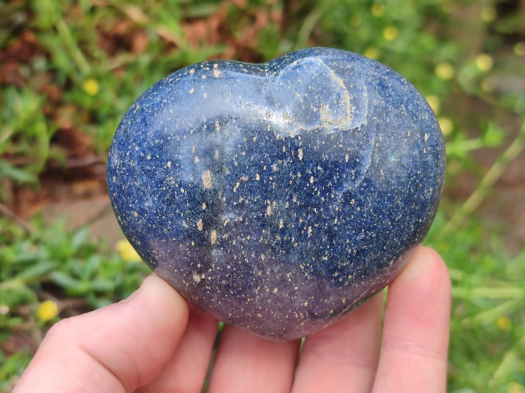 Polished Lazulite Hearts x 6 From Madagascar