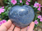 Polished Lazulite Hearts x 6 From Madagascar