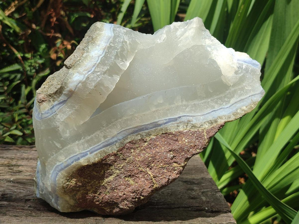 Natural Large Blue Lace Agate Geode and Vug Specimens x 2 From Nsanje, Malawi