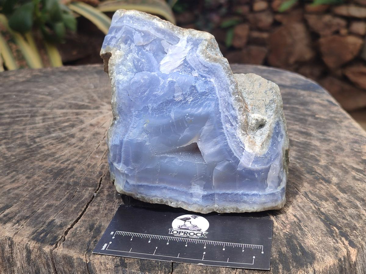 Natural Large Blue Lace Agate Geode and Vug Specimens x 2 From Nsanje, Malawi