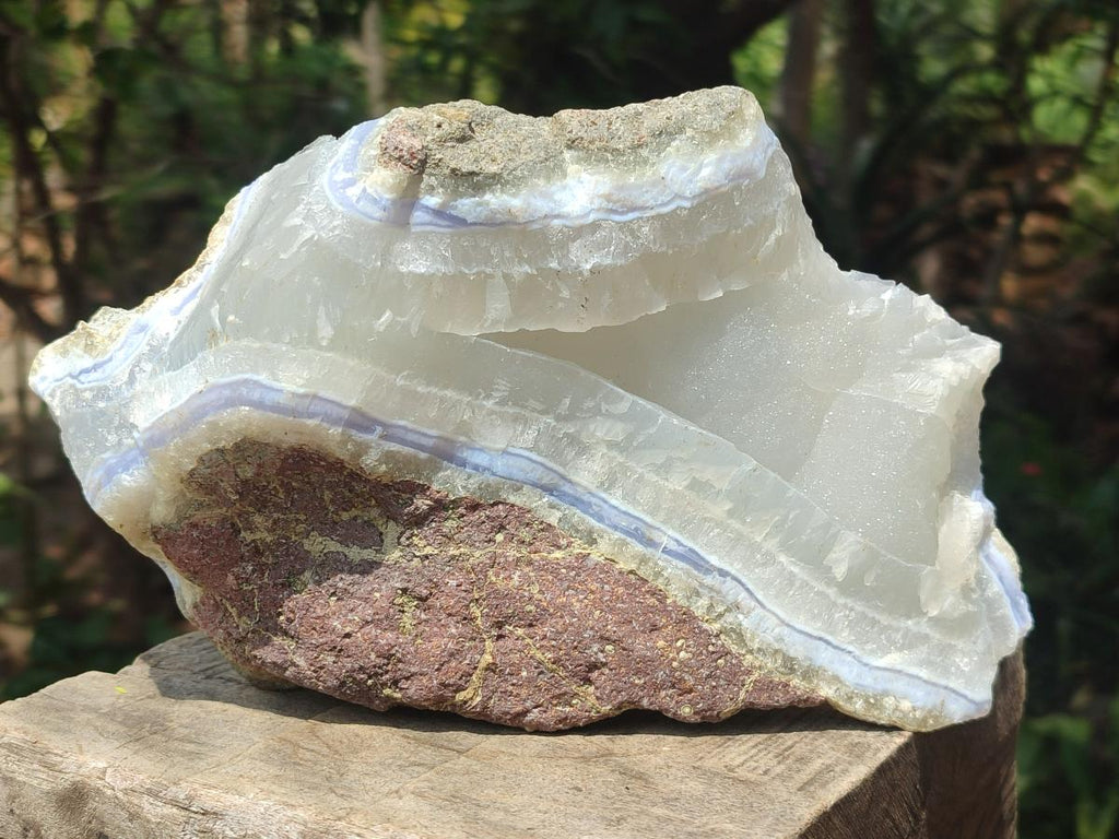 Natural Large Blue Lace Agate Geode and Vug Specimens x 2 From Nsanje, Malawi
