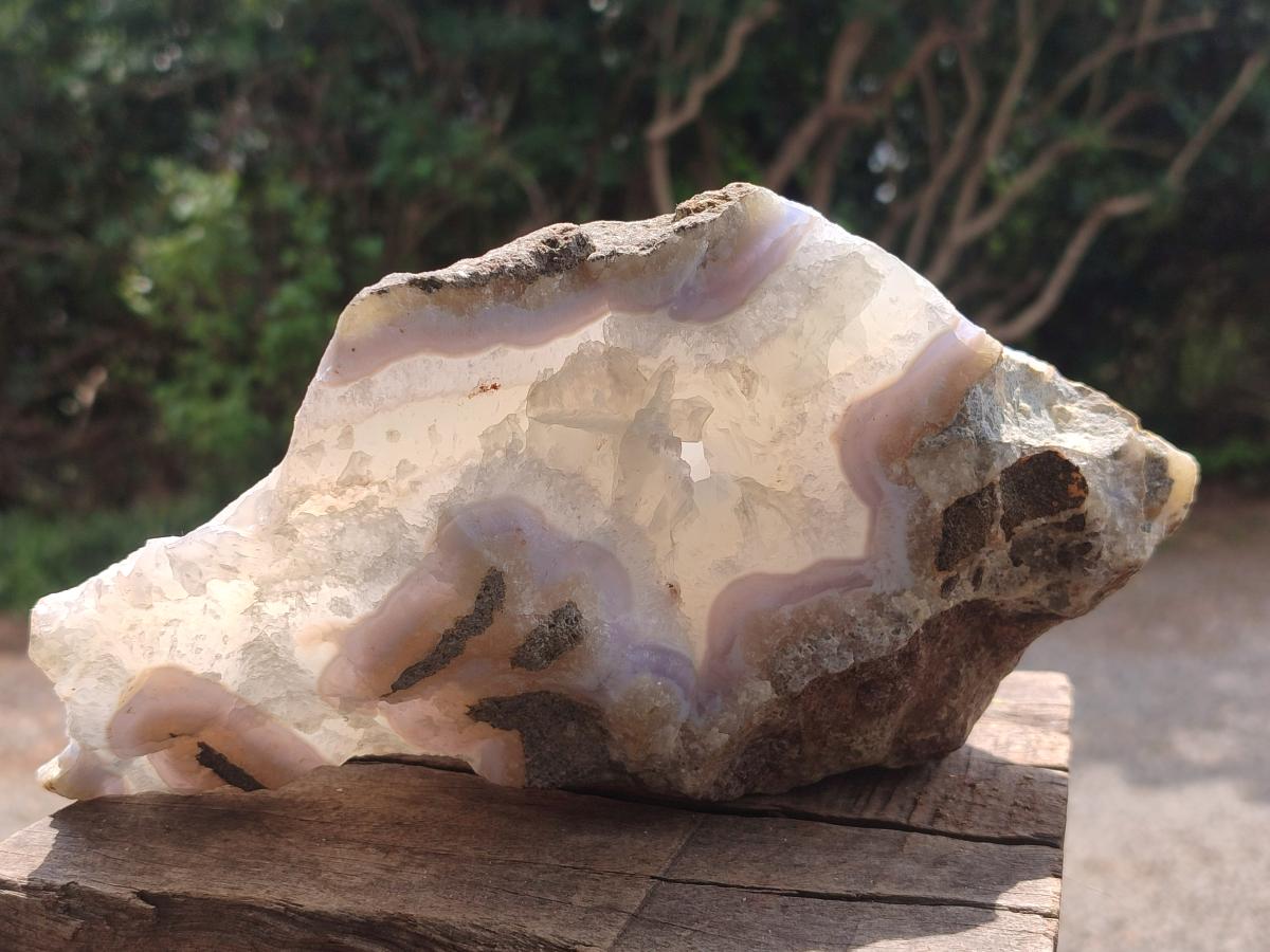 Natural Large Blue Lace Agate Geode and Vug Specimens x 2 From Nsanje, Malawi