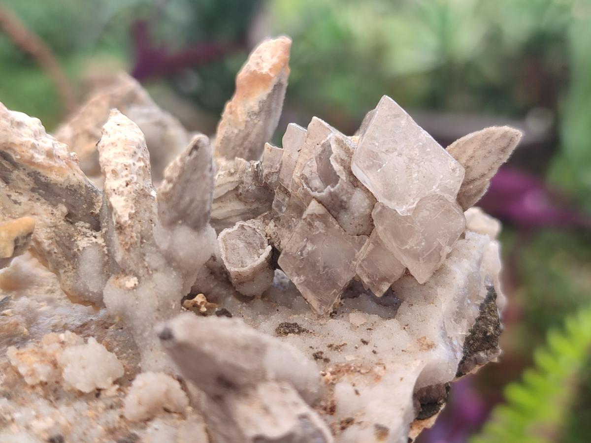 Natural Spearhead Calcite Specimens with Rhomboherdral Crystals x 4 From Albert's Mountain, Lesotho
