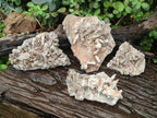 Natural Spearhead Calcite Specimens with Rhomboherdral Crystals x 4 From Albert's Mountain, Lesotho