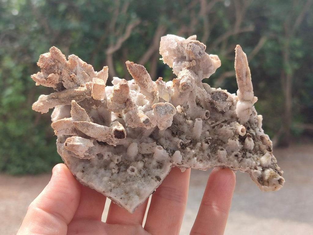 Natural Spearhead Calcite Specimens with Rhomboherdral Crystals x 4 From Albert's Mountain, Lesotho