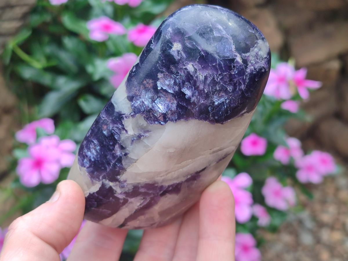 Polished Silver Leaf Lepidolite Standing Display Pieces x 6 From Zimbabwe