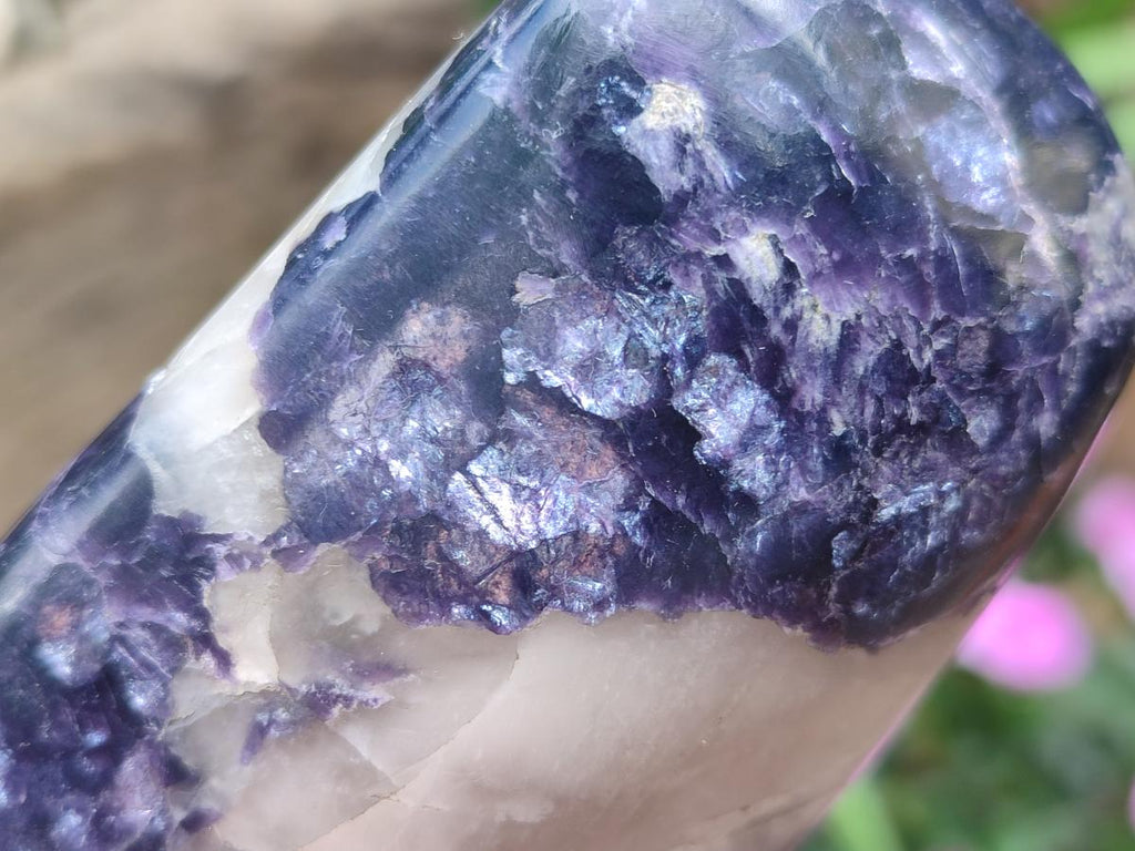 Polished Silver Leaf Lepidolite Standing Display Pieces x 6 From Zimbabwe