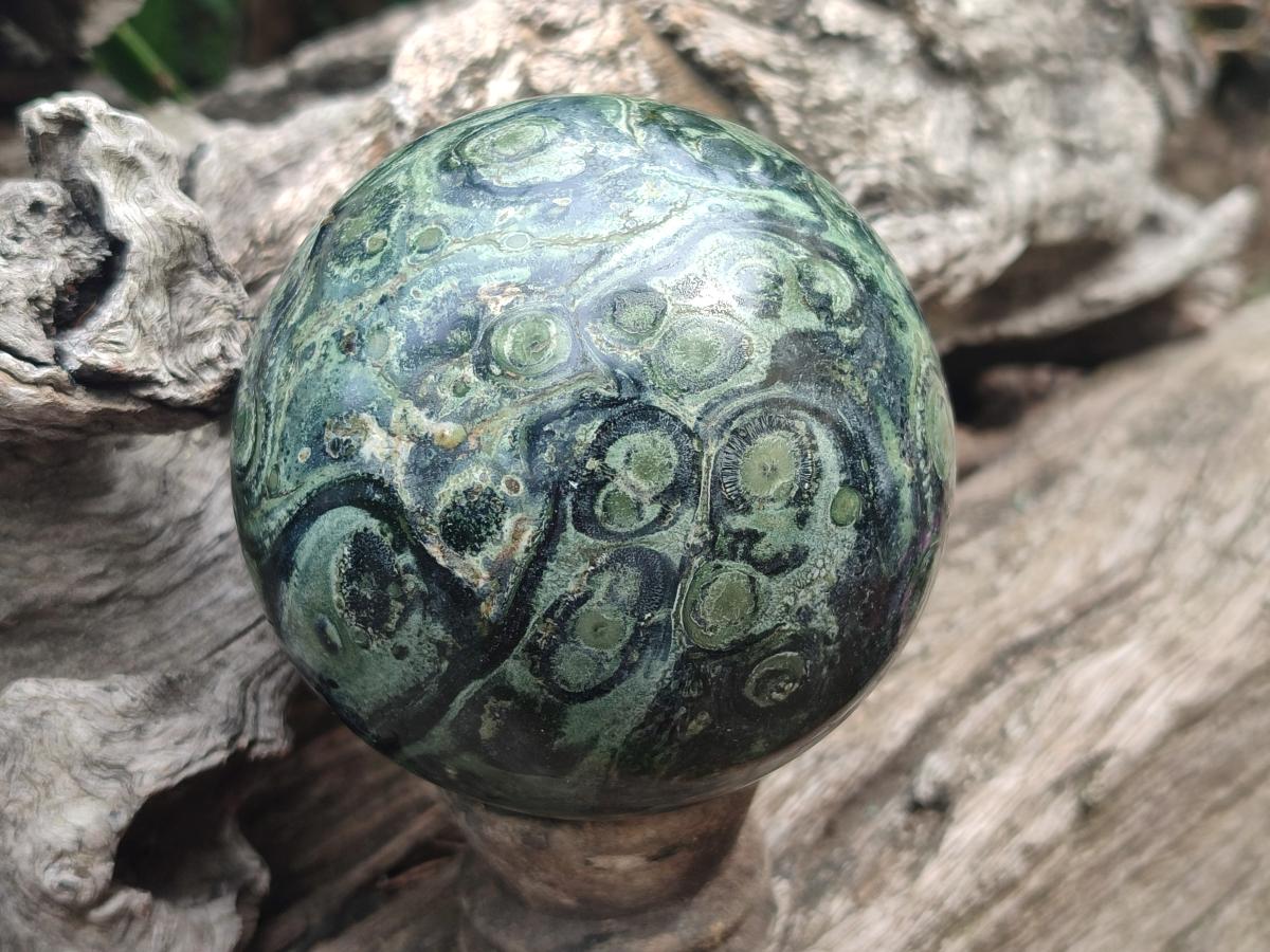 Polished Stromatolite "Kambamba Jasper" Spheres x 2 From Katsepy, Madagascar
