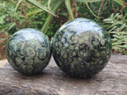 Polished Stromatolite "Kambamba Jasper" Spheres x 2 From Katsepy, Madagascar