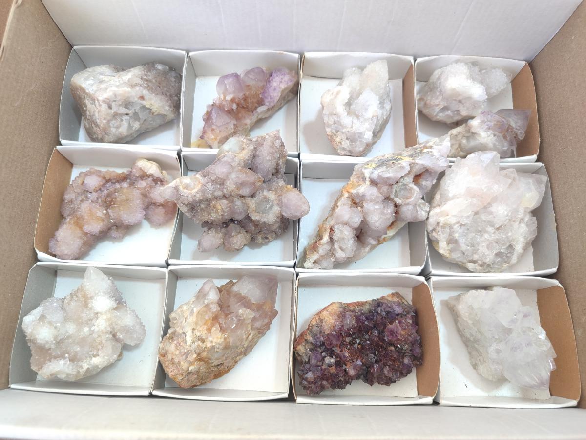 Natural Mix of Spirit Quartz Clusters x 13 From Boekenhouthoek, South Africa
