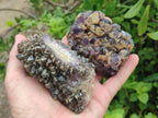 Natural Dark Chevron Amethyst Clusters x 12 From Mapatizya, Zambia