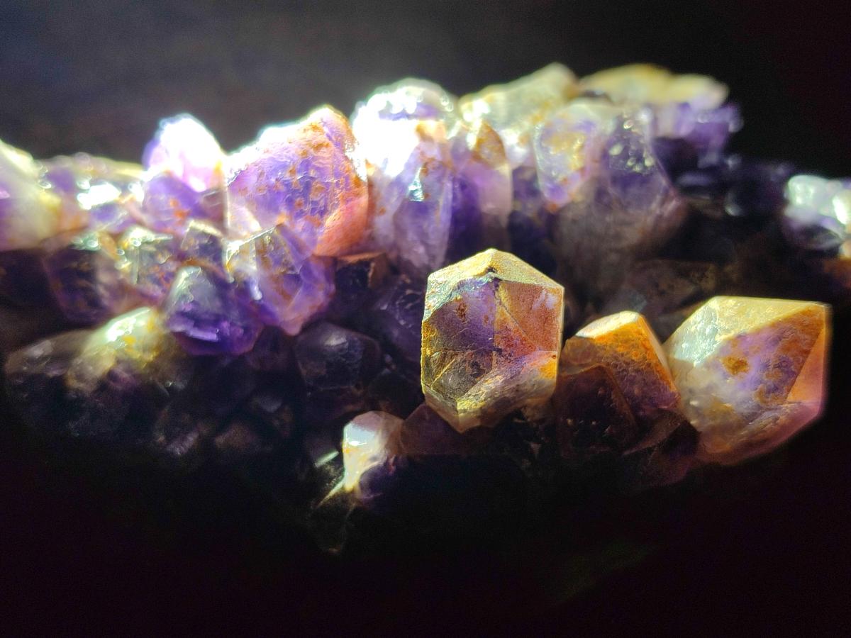 Natural Dark Chevron Amethyst Clusters x 12 From Mapatizya, Zambia