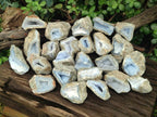 Natural Blue Lace Agate Geode Specimens x 24 From Nsanje, Malawi