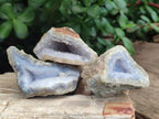 Natural Blue Lace Agate Geode Specimens x 24 From Nsanje, Malawi