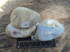 Polished and Natural Blue Lace Agate Free Forms x 6 From Nsanje, Malawi