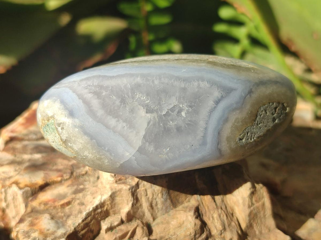 Polished and Natural Blue Lace Agate Free Forms x 6 From Nsanje, Malawi