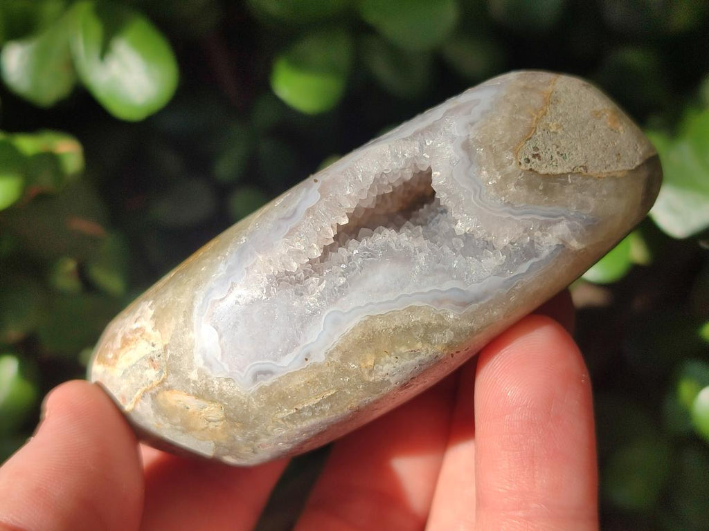 Polished and Natural Blue Lace Agate Free Forms x 6 From Nsanje, Malawi