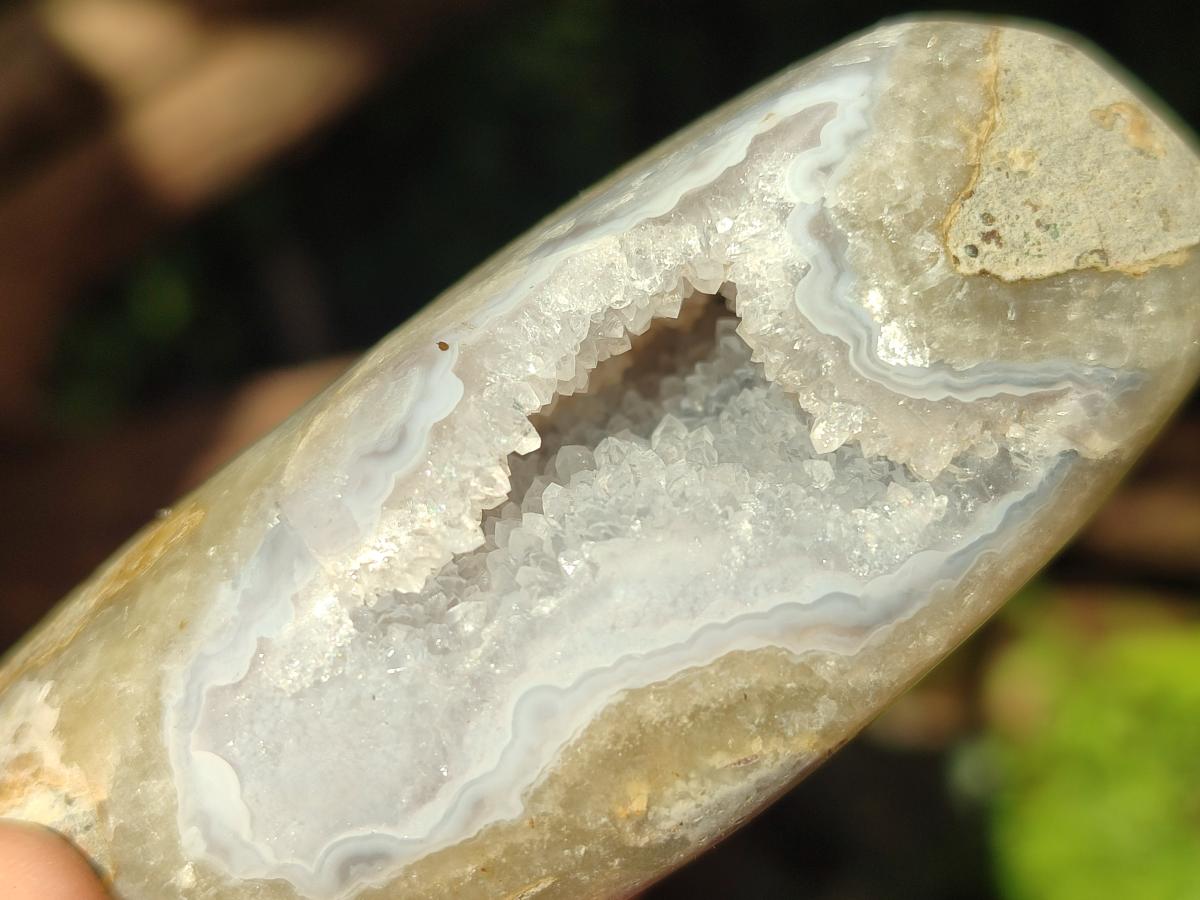 Polished and Natural Blue Lace Agate Free Forms x 6 From Nsanje, Malawi