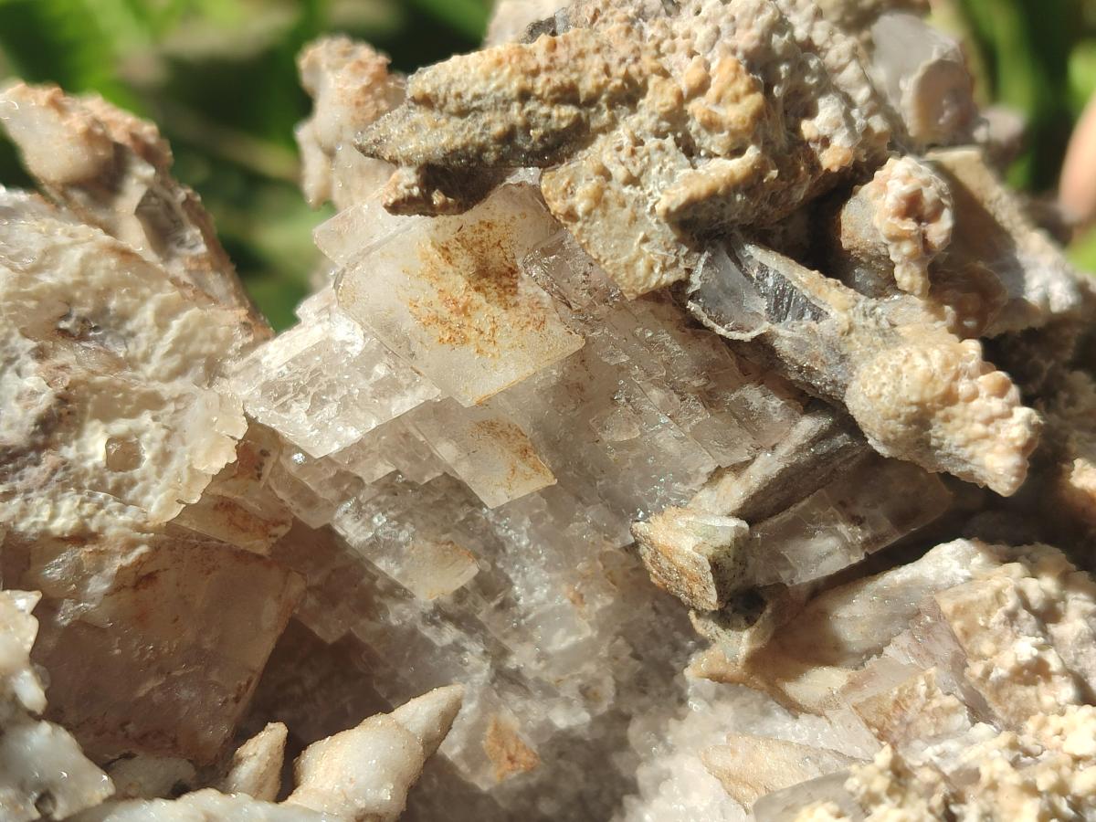 Natural Large Stacked Rhombohedral Calcite Cluster with Phosphorus Aragonite and Spearhead Sceptre Calcite Crystals x 1 From Albert's Mountain, Lesotho