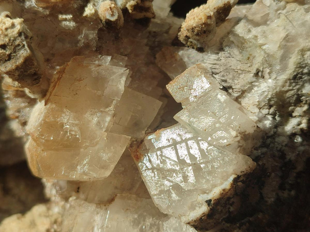 Natural Large Stacked Rhombohedral Calcite Cluster with Phosphorus Aragonite and Spearhead Sceptre Calcite Crystals x 1 From Albert's Mountain, Lesotho