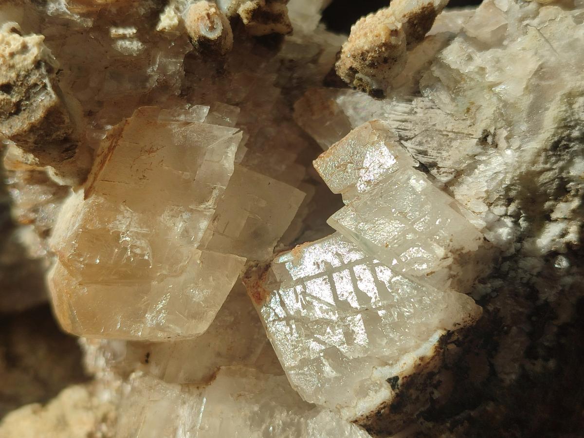 Natural Large Stacked Rhombohedral Calcite Cluster with Phosphorus Aragonite and Spearhead Sceptre Calcite Crystals x 1 From Albert's Mountain, Lesotho