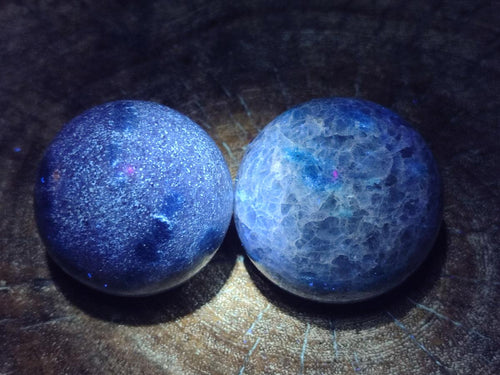 Polished Blue Spotted Spinel in Quartz Spheres x 6 From Madagascar - Toprock Gemstones and Minerals 