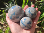 Polished Blue Spotted Spinel in Quartz Spheres x 6 From Madagascar