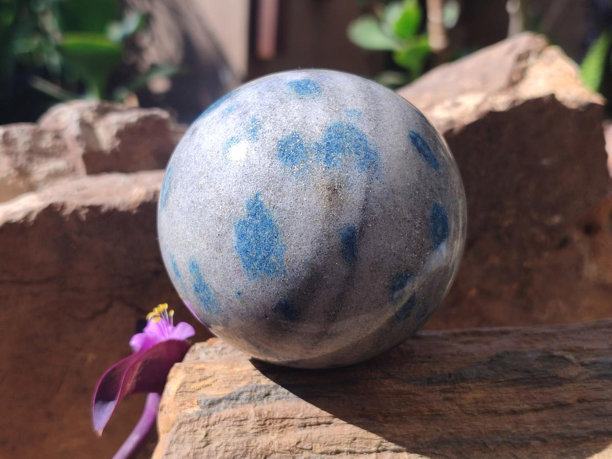 Polished Blue Spotted Spinel in Quartz Spheres x 6 From Madagascar
