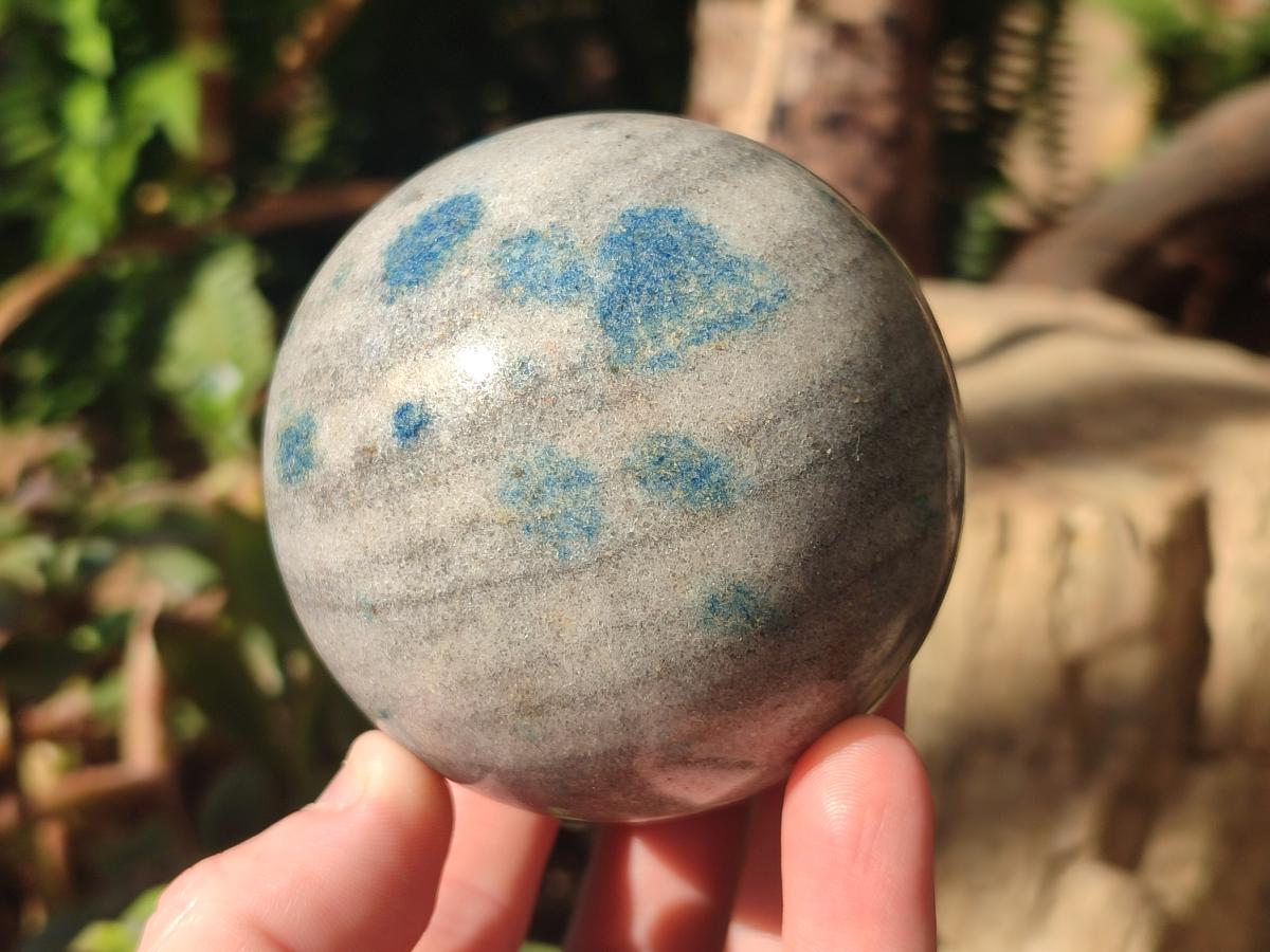 Polished Blue Spotted Spinel in Quartz Spheres x 6 From Madagascar