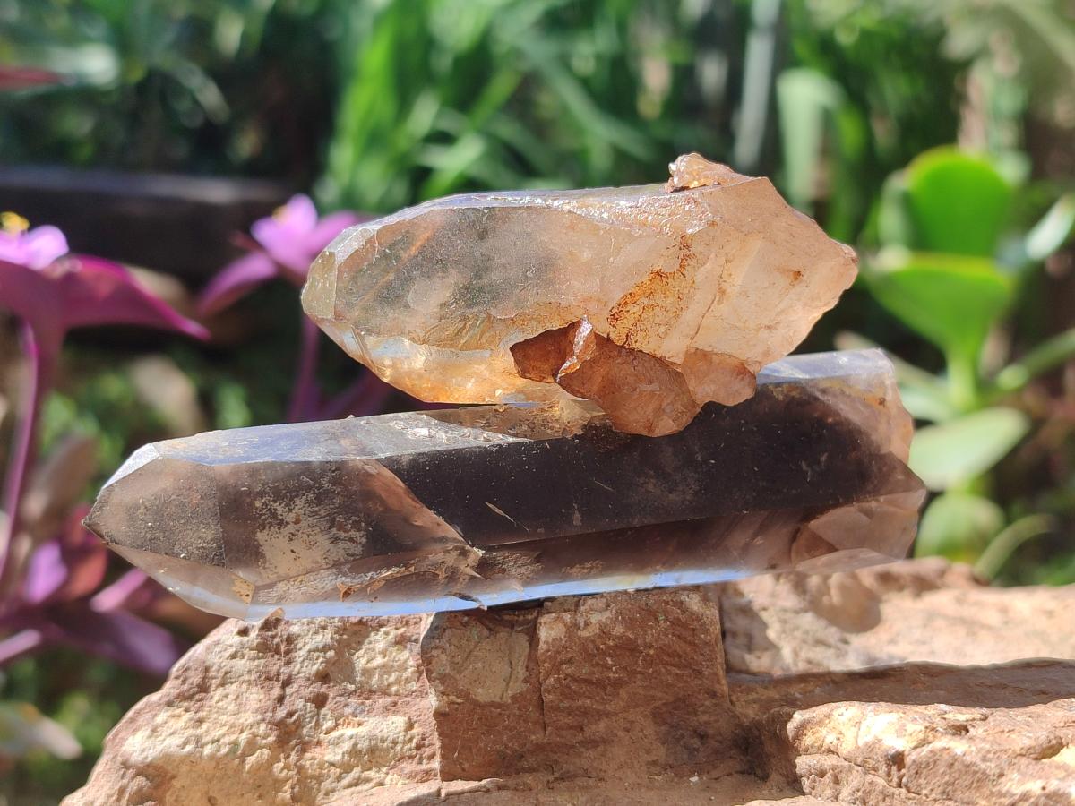 Natural Smokey Quartz Crystals x 18 From Zomba Plateau, Malawi