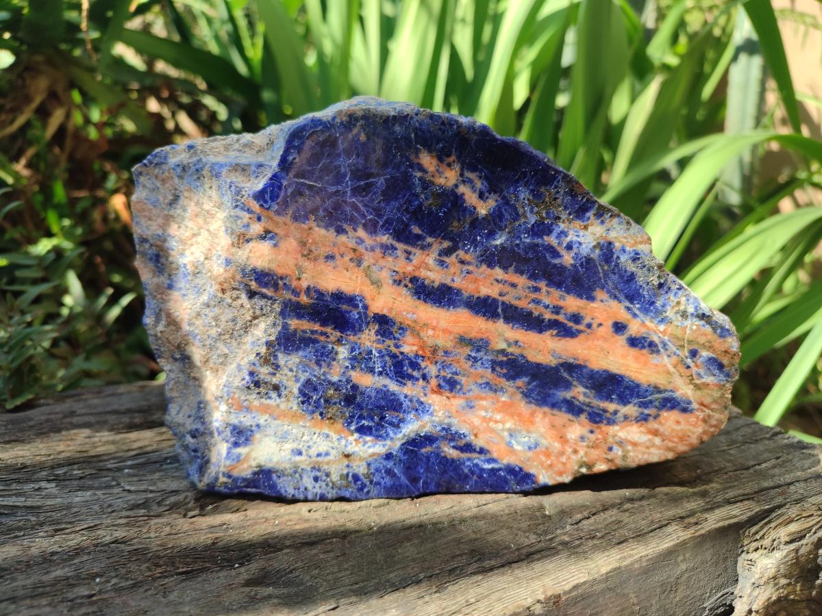 Polished and Natural Sodalite Slices x 2 From Kunene River, Namibia