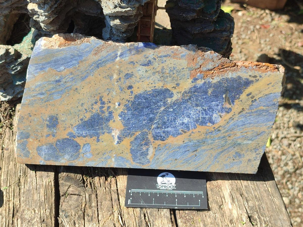Polished and Natural Sodalite Slices x 2 From Kunene River, Namibia